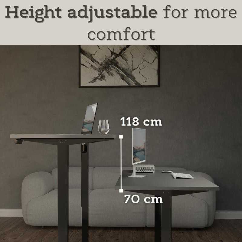 Gray adjustable store desk