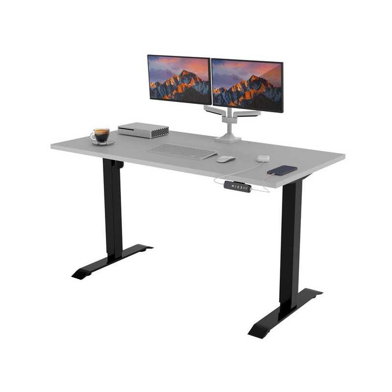 Electric Standing Desk With Height Adjustment Light Grey 175x80