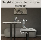 Electric Standing Desk With Height Adjustment Light Grey 160x80