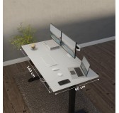 Electric Standing Desk With Height Adjustment Light Grey 140x60