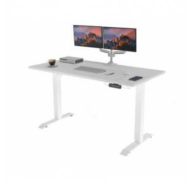 POKAR Desk with white electric frame Light Grey 120x60