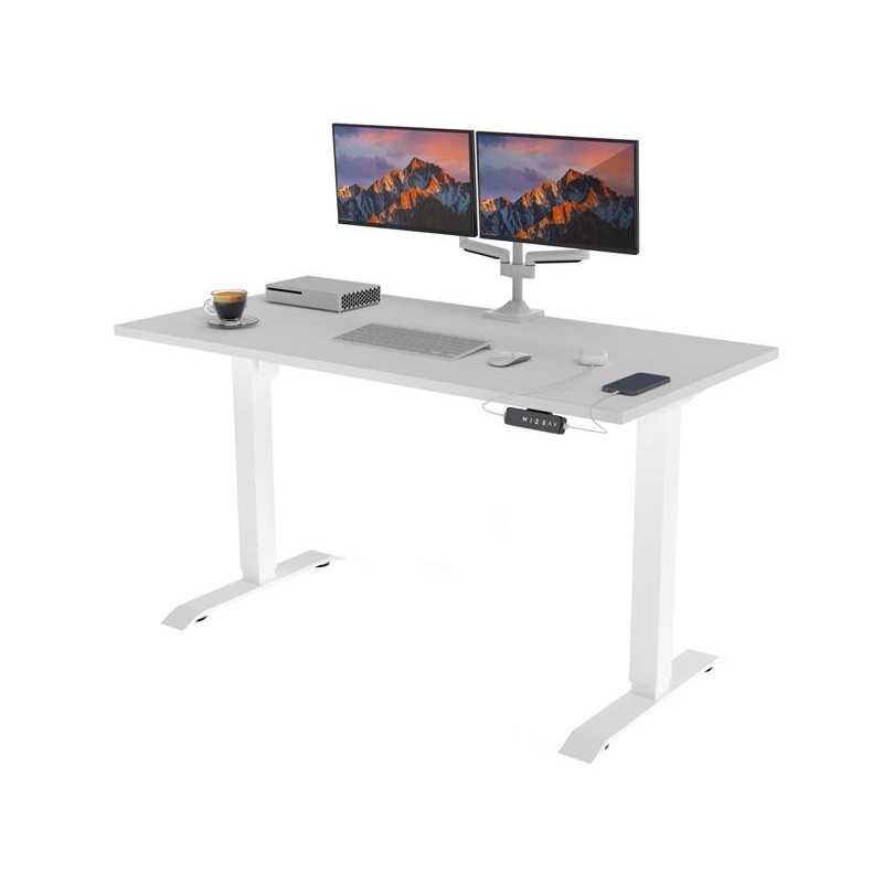 POKAR Desk with white electric frame Light Grey 120x60