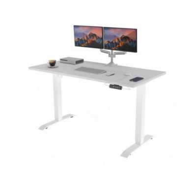 POKAR Desk with white electric frame Light Grey 120x80