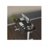 POKAR Desk with white electric frame Black 120x60