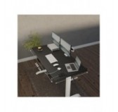 POKAR Desk with white electric frame Black 160x80