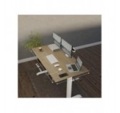 POKAR Desk with white electric frame Sonoma Oak 120x60