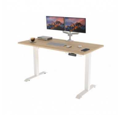 POKAR Desk with white electric frame Sonoma Oak 120x80