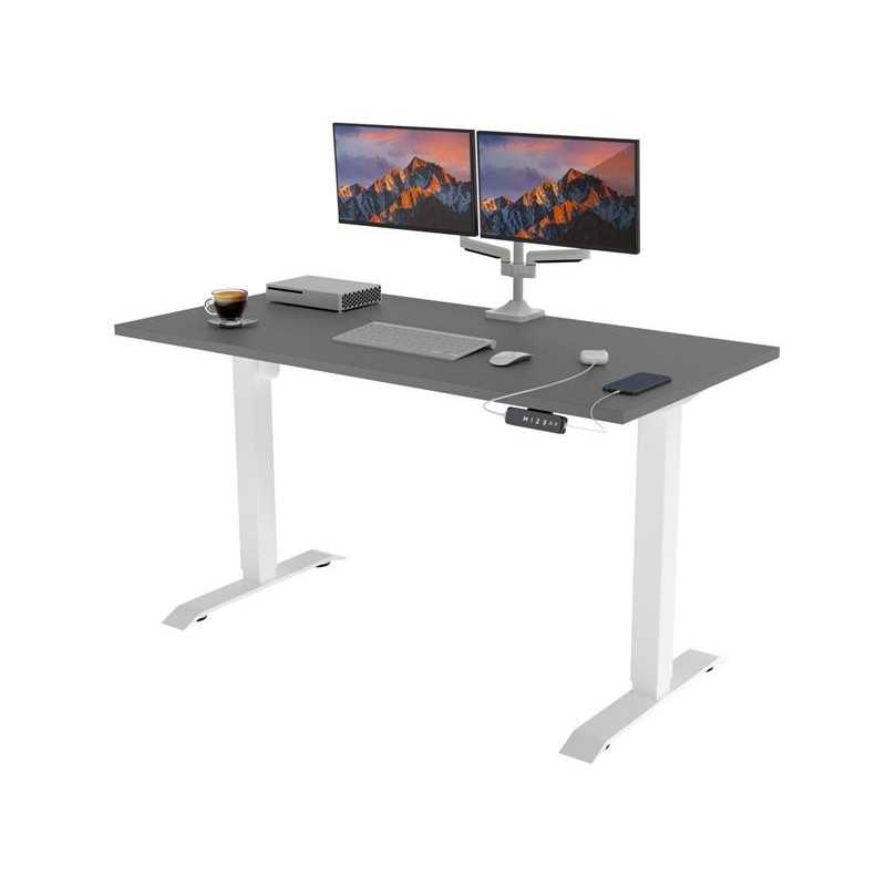 POKAR Desk with white electric frame Grey 120x60