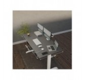 POKAR Desk with white electric frame Grey 120x60