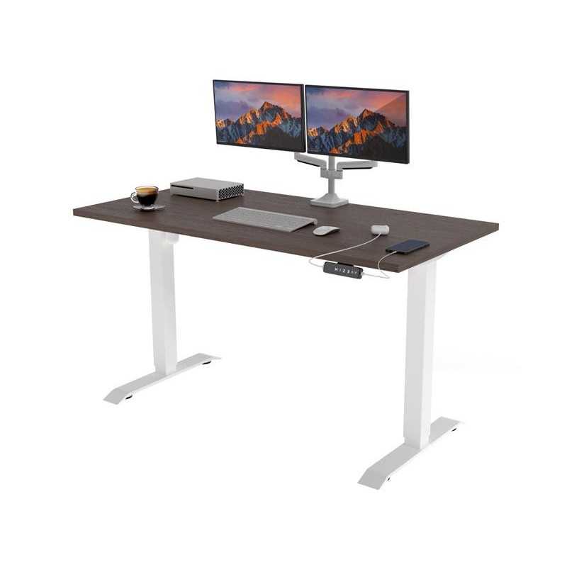 POKAR Desk with white electric frame Davos Oak 120x60