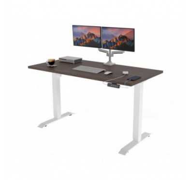 POKAR Desk with white electric frame Davos Oak 120x80