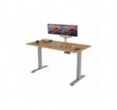 POKAR Desk with silver electric frame Craft Oak 120x60