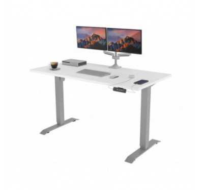 POKAR Desk with silver electric frame White 120x60