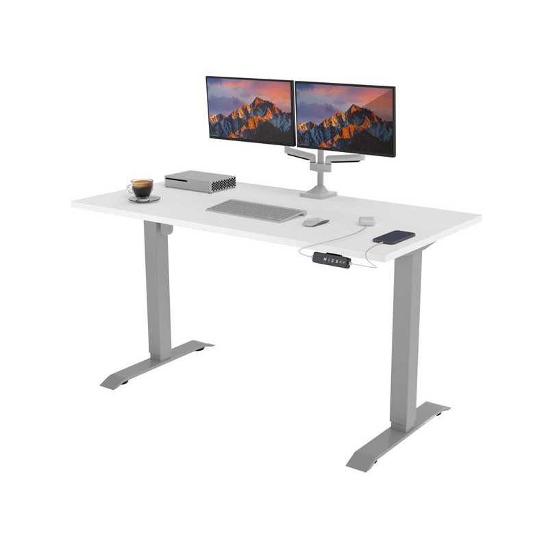 POKAR Desk with silver electric frame White 120x80