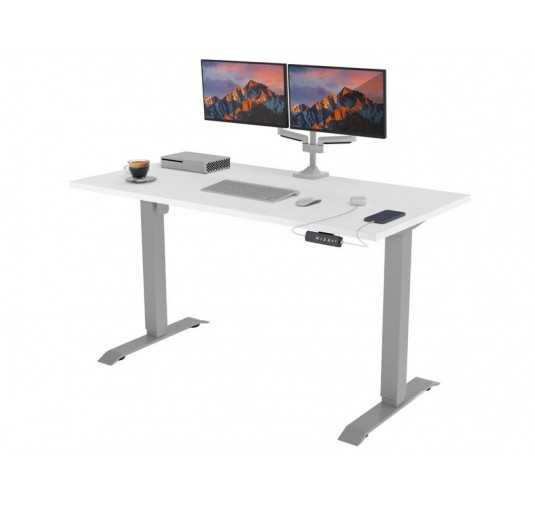 POKAR Desk with silver electric frame White 120x80