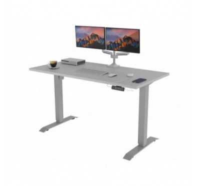 POKAR Desk with silver electric frame Light Grey 120x60