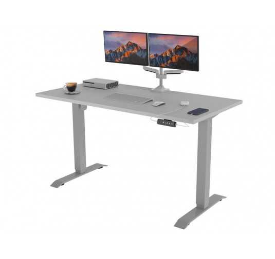 POKAR Desk with silver electric frame Light Grey 120x60