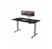 POKAR Desk with silver electric frame Black 120x60