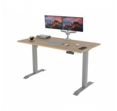 POKAR Desk with silver electric frame Sonoma Oak 120x60