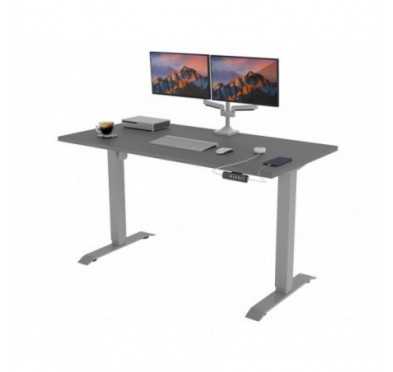 POKAR Desk with silver electric frame Grey 120x60