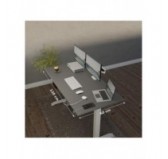 POKAR Desk with silver electric frame Grey 120x60