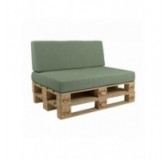 Set of 2 Cushion Covers for Pallet Cushions: 120x80 cm + 120x40 cm, Green