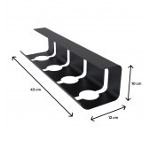 Under Desk Cable Organizer Bracket Black