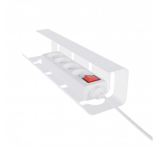 Under Desk Cable Organizer Bracket White