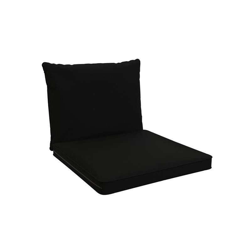 Chair Cushions, Rattan Furniture Cushions, Set of 2: Seat Cushion 40x40x5 cm + Back Cushion 50x40x15 cm, Black