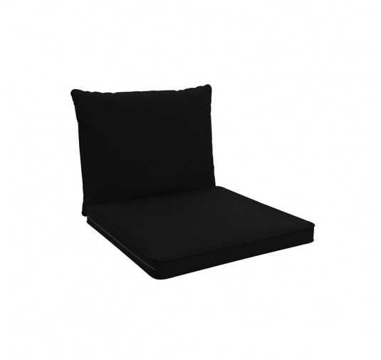 Chair Cushions, Rattan Furniture Cushions, Set of 2: Seat Cushion 40x40x5 cm + Back Cushion 50x40x15 cm, Black