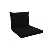 Chair Cushions, Rattan Furniture Cushions, Set of 2: Seat Cushion 40x40x5 cm + Back Cushion 50x40x15 cm, Black