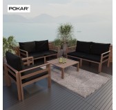 Chair Cushions, Rattan Furniture Cushions, Set of 2: Seat Cushion 60x60x5 cm + Back Cushion 60x40x15 cm, Black