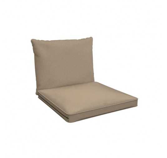 Chair Cushions, Rattan Furniture Cushions, Set of 2: Seat Cushion 70x70x5 cm + Back Cushion 70x40x15 cm, Beige