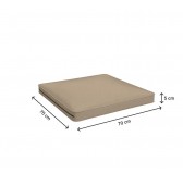 Chair Cushions, Rattan Furniture Cushions, Set of 2: Seat Cushion 70x70x5 cm + Back Cushion 70x40x15 cm, Beige