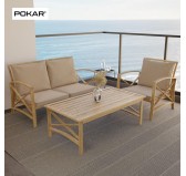 Chair Cushions, Rattan Furniture Cushions, Set of 2: Seat Cushion 70x70x5 cm + Back Cushion 70x40x15 cm, Beige