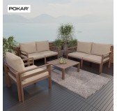 Chair Cushions, Rattan Furniture Cushions, Set of 2: Seat Cushion 70x70x5 cm + Back Cushion 70x40x15 cm, Beige