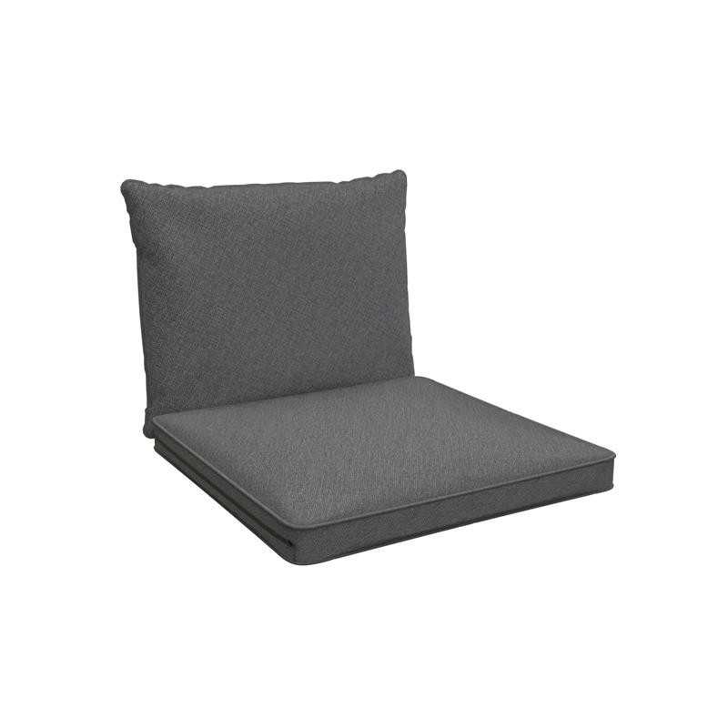 Chair Cushions, Rattan Furniture Cushions, Set of 2: Seat Cushion 40x40x5 cm + Back Cushion 50x40x15 cm, Grey