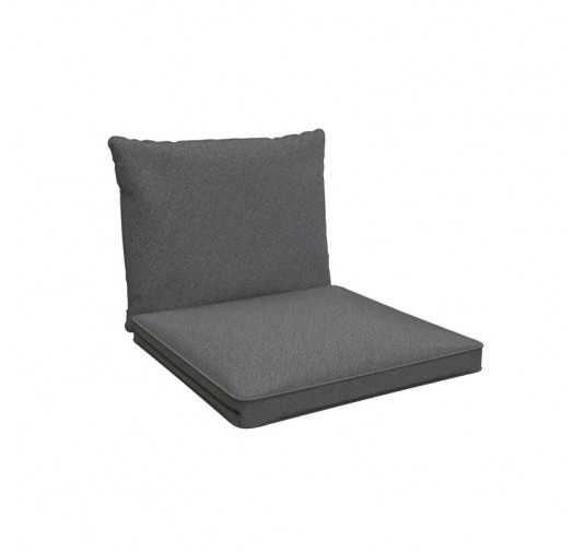 Chair Cushions, Rattan Furniture Cushions, Set of 2: Seat Cushion 40x40x5 cm + Back Cushion 50x40x15 cm, Grey