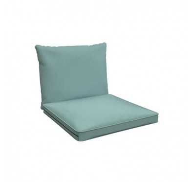 Chair Cushions, Rattan Furniture Cushions, Set of 2: Seat Cushion 70x70x5 cm + Back Cushion 70x40x15 cm, Blue