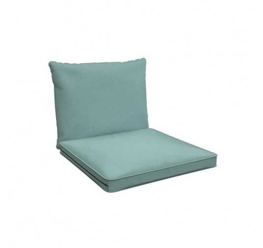 Chair Cushions, Rattan Furniture Cushions, Set of 2: Seat Cushion 70x70x5 cm + Back Cushion 70x40x15 cm, Blue