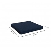 Seat Cushion, Chair Pad, Lounge Cushion, Seat Pad for Rattan Furniture, Garden Furniture Cushion, 40x40x5 cm, Dark Blue