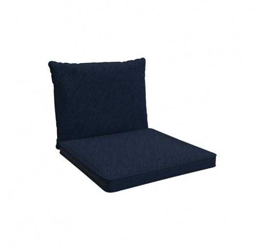 Chair Cushions, Rattan Furniture Cushions, Set of 2: Seat Cushion 40x40x5 cm + Back Cushion 50x40x15 cm, Dark Blue