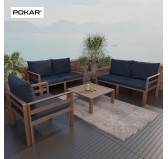 Chair Cushions, Rattan Furniture Cushions, Set of 2: Seat Cushion 40x40x5 cm + Back Cushion 50x40x15 cm, Dark Blue