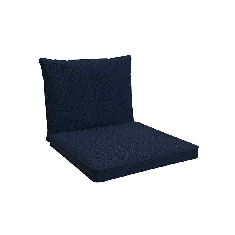 Chair Cushions, Rattan Furniture Cushions, Set of 2: Seat Cushion 70x70x5 cm + Back Cushion 70x40x15 cm, Dark Blue