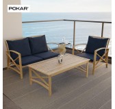 Chair Cushions, Rattan Furniture Cushions, Set of 2: Seat Cushion 70x70x5 cm + Back Cushion 70x40x15 cm, Dark Blue