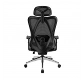 Ergonomic office chair, black + silver legs