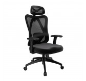 Ergonomic office chair, black + black legs