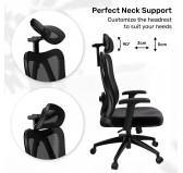 Ergonomic office chair, black + black legs