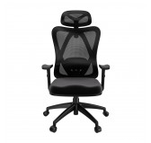 Ergonomic office chair, black + black legs