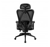 Ergonomic office chair, black + black legs